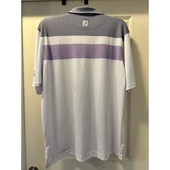 FootJoy Polo Pique Shirt‎ Men sz. XL Color Block Golf Short Sleeve Stretch Logo* - Picture 5 of 7